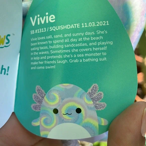 🌈Squishmallows Vive the Rainbow Tie-dye Axolotl - Picture 7 of 7